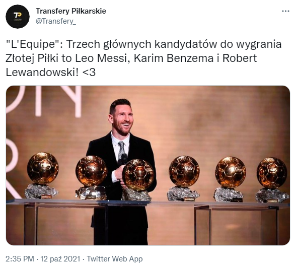 ''L'Equipe'': TRZECH FAWORYTÓW do wygrania Złotej Piłki!